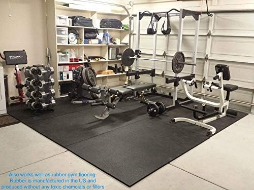 American Floor Mats - Heavy Duty Stall Tiles - Stable/Horse Tiles - Thick, Durable Rubber Flooring Solid Black 10' x 20' Set 3/4" Thick (50 Tiles Total)