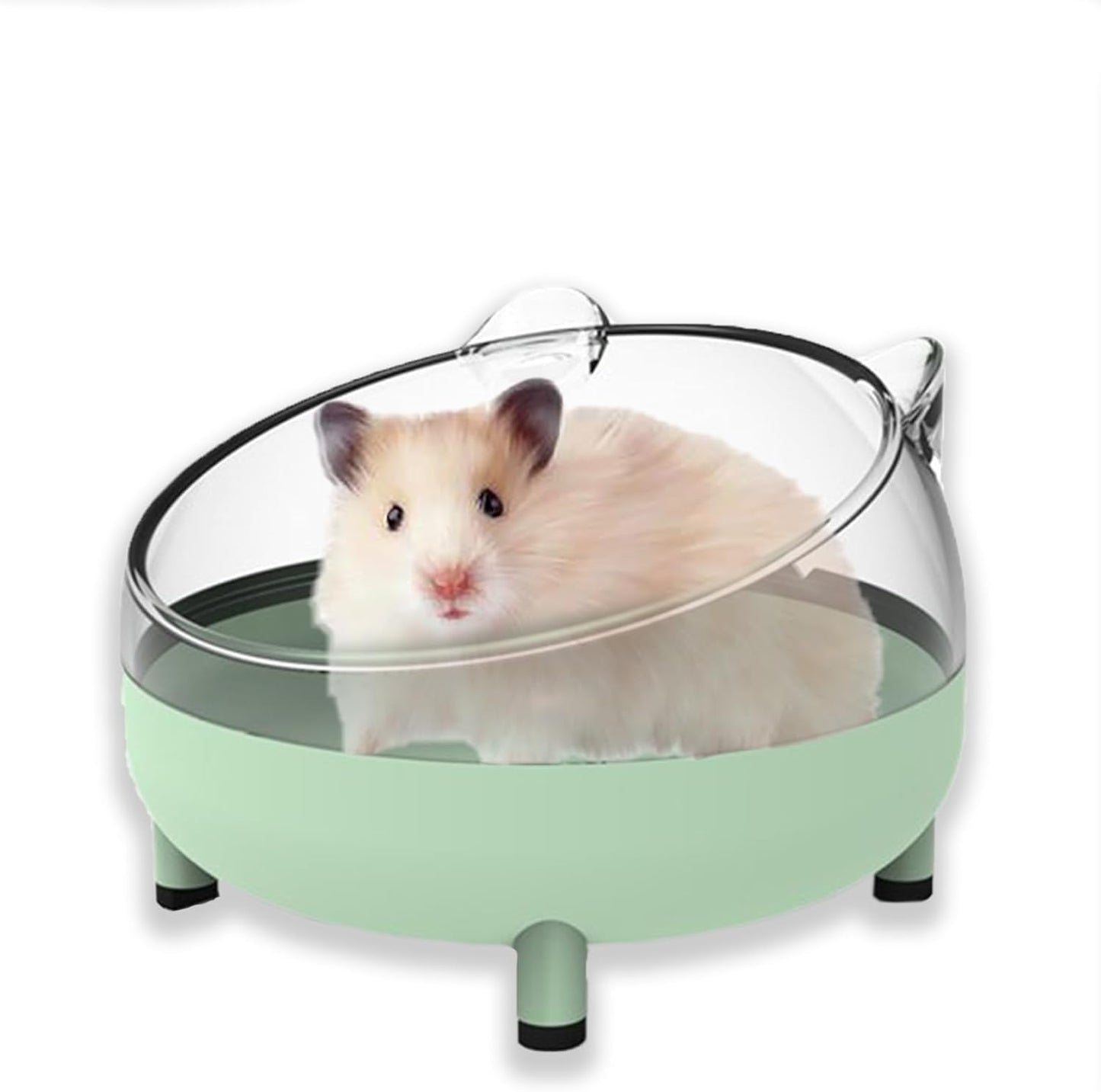 Meow&Woof Hamster Sand Bath Container, Large Sandbox Toilet Gerbil Batheoom, Tiny Chinchilla Dust Bathtub Sand Bath Box for Hamster Cage Accessories 6.5 Inch-Light Green