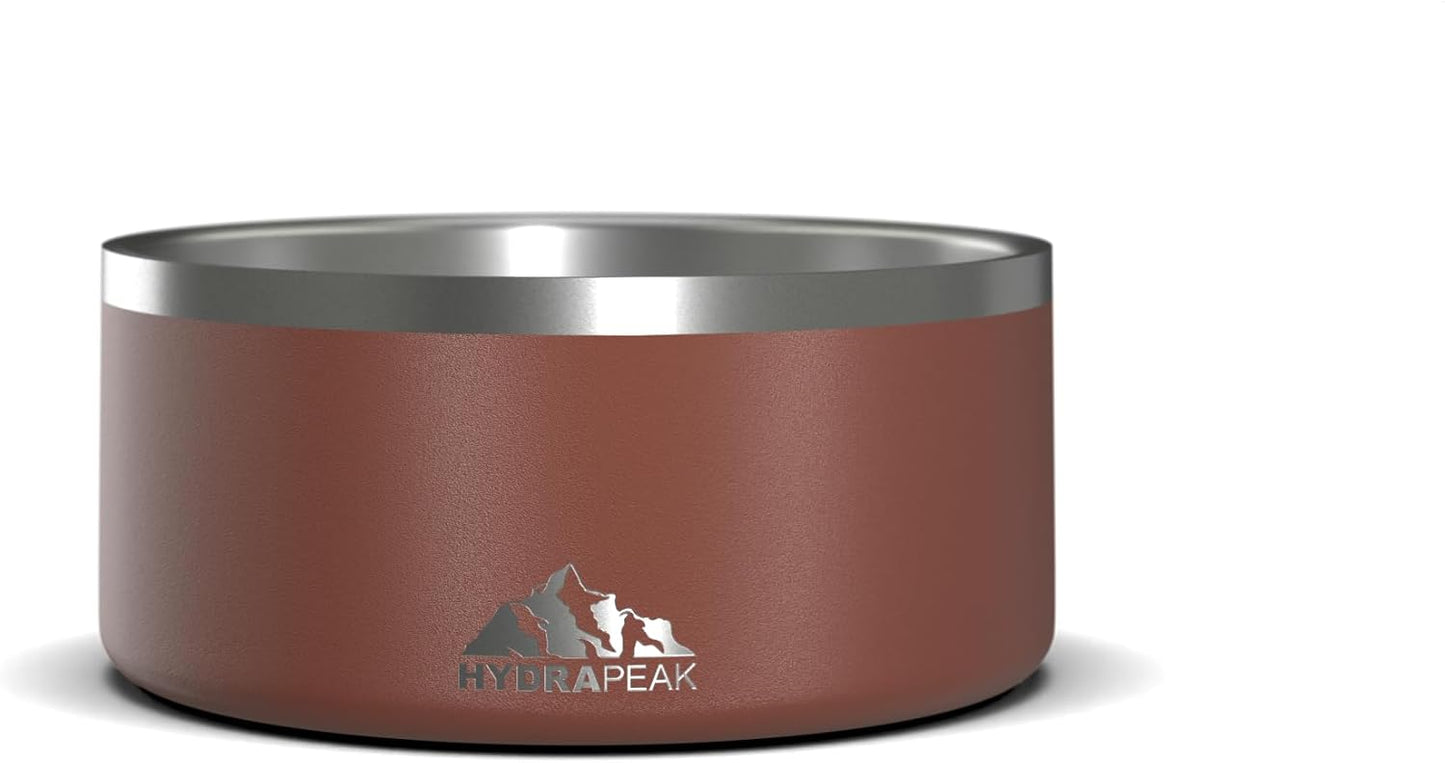 Hydrapeak Dog Bowl; Non Slip Stainless Steel; Water and Food Dish; Large Sized and Small Dogs; 32oz 64oz; Multiple Sizes | 8 Cup | Gingerbread