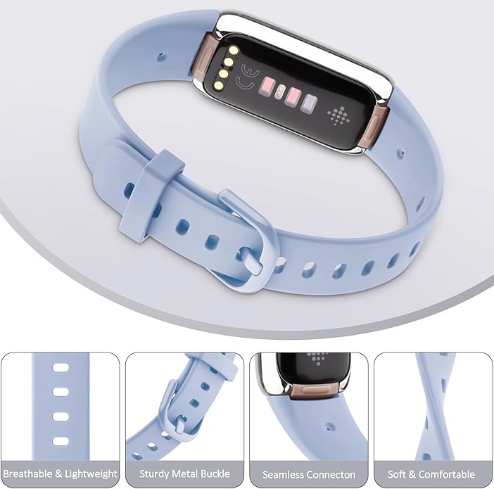 AK Sport Band Compatible with Fitbit Luxe Bands for Women Men, Soft Silicone Replacement Sport Straps Wristbands for Fitbit Luxe Fitness and Wellness Tracker