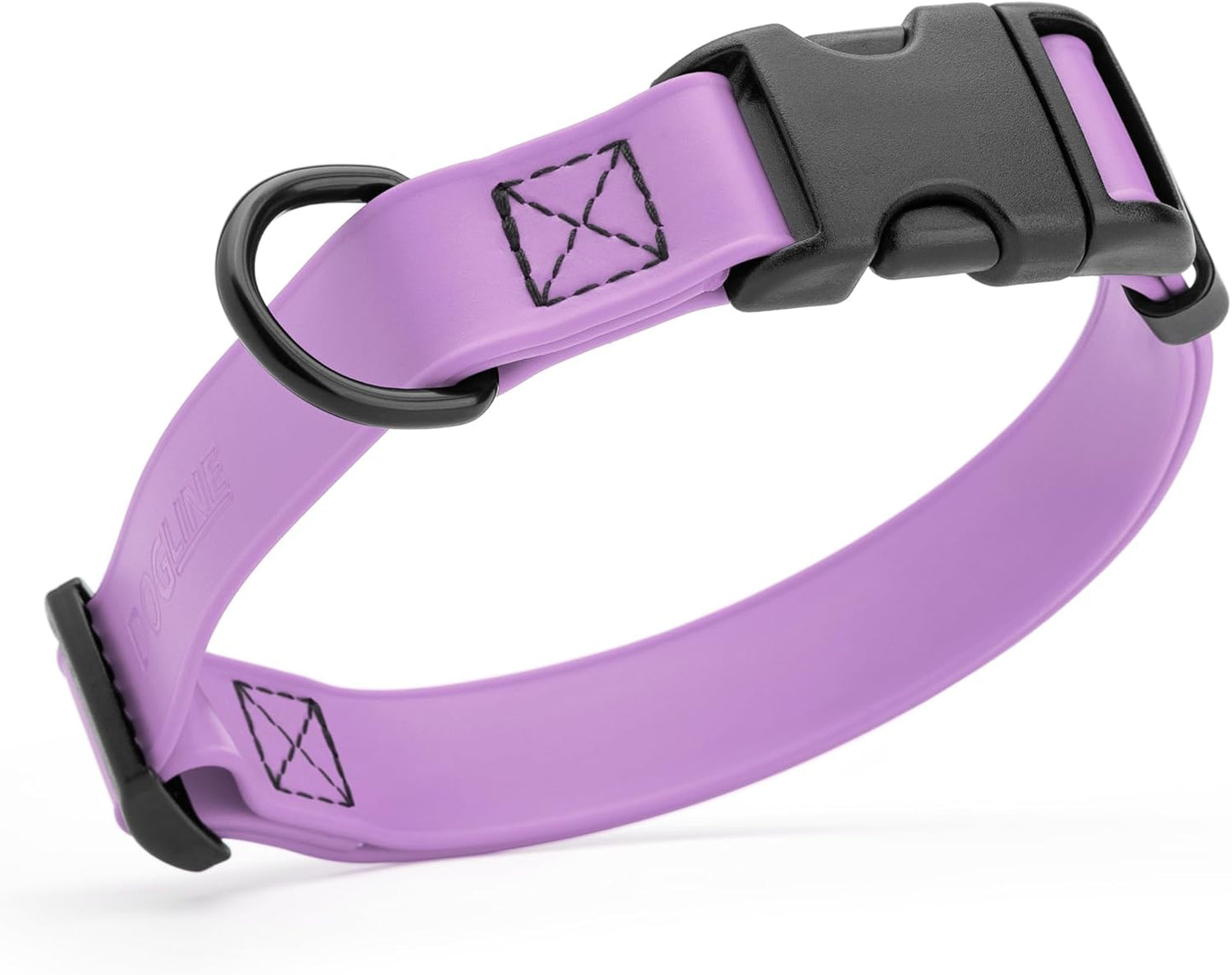 Dogline Biothane Waterproof Dog Collar with Quick Release Buckle Strong Coated Nylon Webbing with Odor- Proof for Easy Care Easy to Clean Fits Small Medium Large Dogs, Amethyst Purple 5/8" W 9-14" L