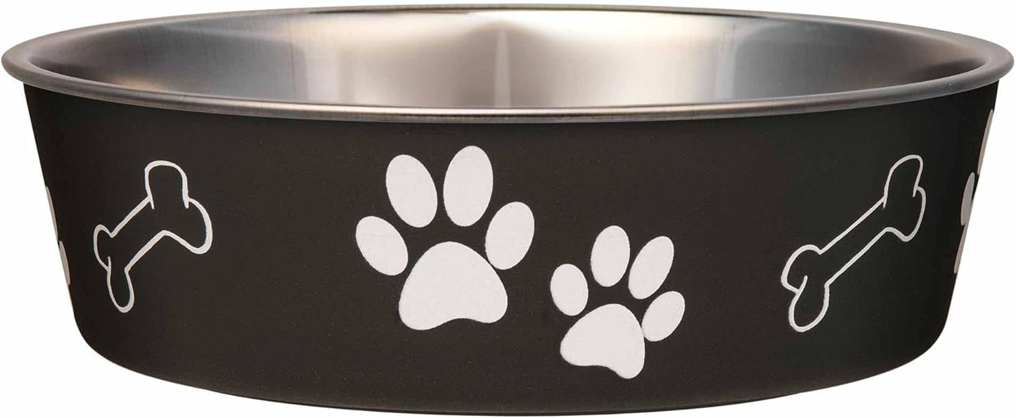 Loving Pets Bella Dog Bowls- Stainless Steel Dog & Cat Bowls - Spill Proof Dog Food Bowl, Cat Bowl, Puppy Essentials & Pet Supplies Great for Home & Travel (X-Large 65-100lbs, Espresso)