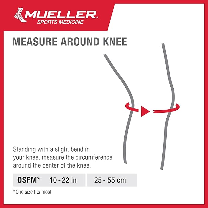 MUELLER Sports Medicine Jumper's Knee Single Strap, Knee Pain Relief Support for Men and Women, Ideal for Osgood-Schlatter's, Runner's Knee, Patellar Tendinitis, One Size
