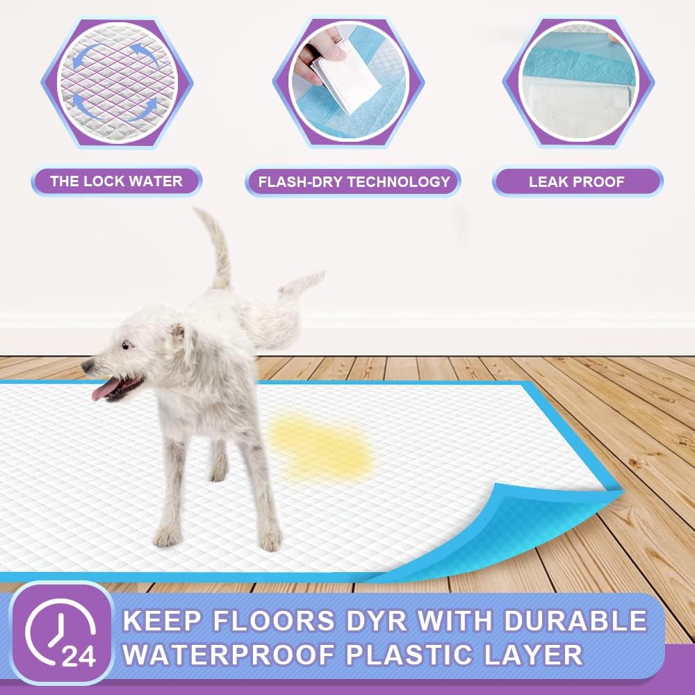 IMMCUTE Puppy Pee Pads 22"x23"-80Count | Dog Pee Training Pads Super Absorbent & Leak-Proof | Disposable Pet Piddle and Potty Pads for Puppies | Dogs | Doggie| Cats | Rabbits