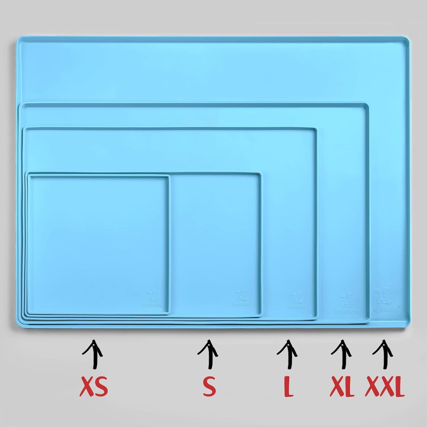 DogBuddy Dog Food Mat – Waterproof Dog Bowl Mat for Food and Water, Silicone Pet Feeding Mats for Floors, Non-Slip Placemat with High Edges for Dogs Bowls, Puppy Essentials (Small: 19"x12", Maya)