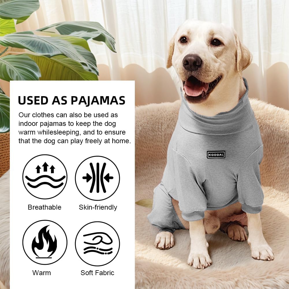 Dog Pyjamas PJS Sweater Clothes and Home Clothing Suitable for Medium to Large Breeds of Dogs, Dog Neutering Suits, Extra-Large Stretch Fabric, Four-Legged Clothes (Thin Gray, 3XL)