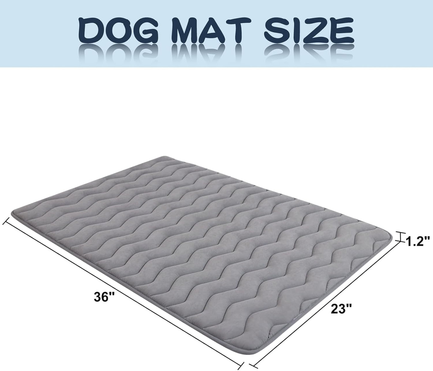 Bubble bear Dog Crate Mat - Upgraded Thick, Ultra Soft, Washable & Anti-Slip Kennel Pad for Small/Medium/Large Dogs, Dark-Hued to Hide Stains (36"x23")