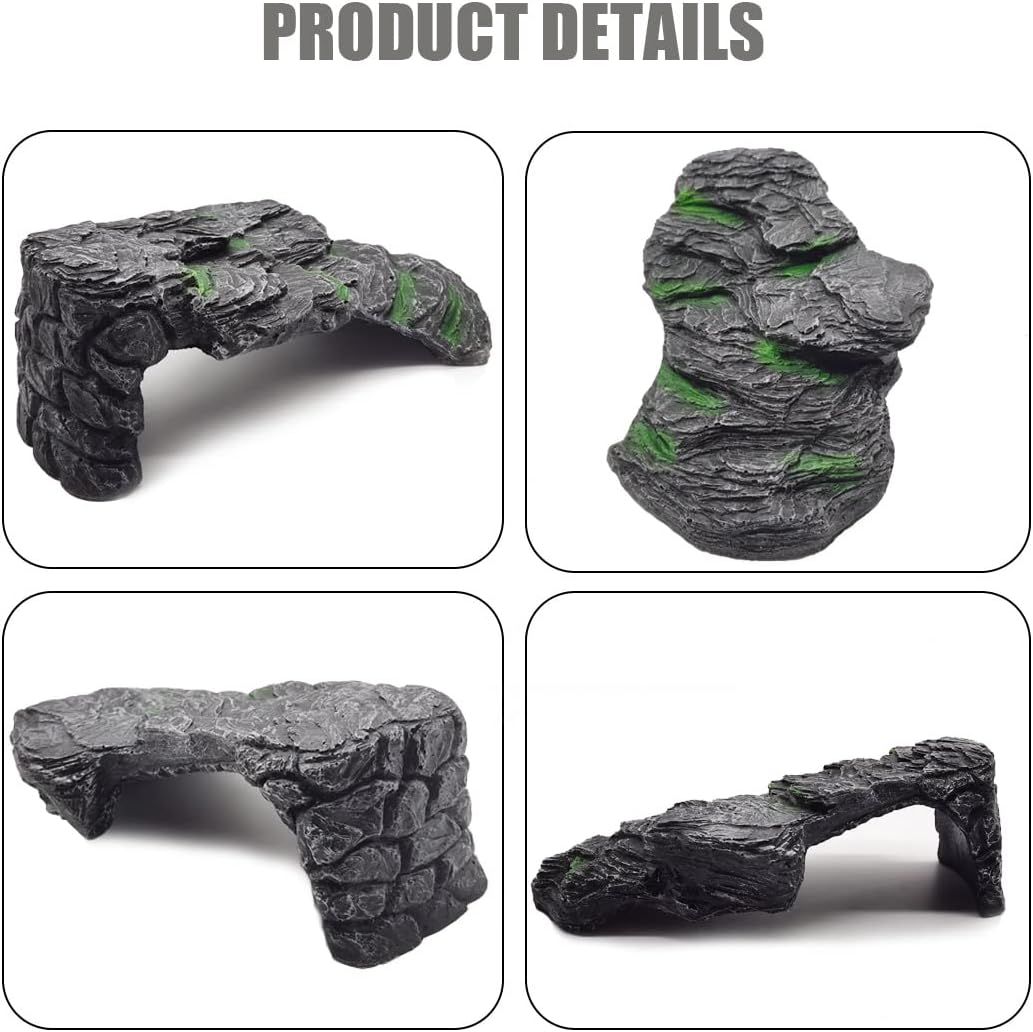 Turtle Basking Platform Large Tortoise Dock Resting Rock Turtle Climbing Ramp Shale Step Ledge Aquarium Terrarium Decor for Tortoise Bearded Dragon Lizard Chamelon Frog Gecko Snakes Iguana Betta Fish