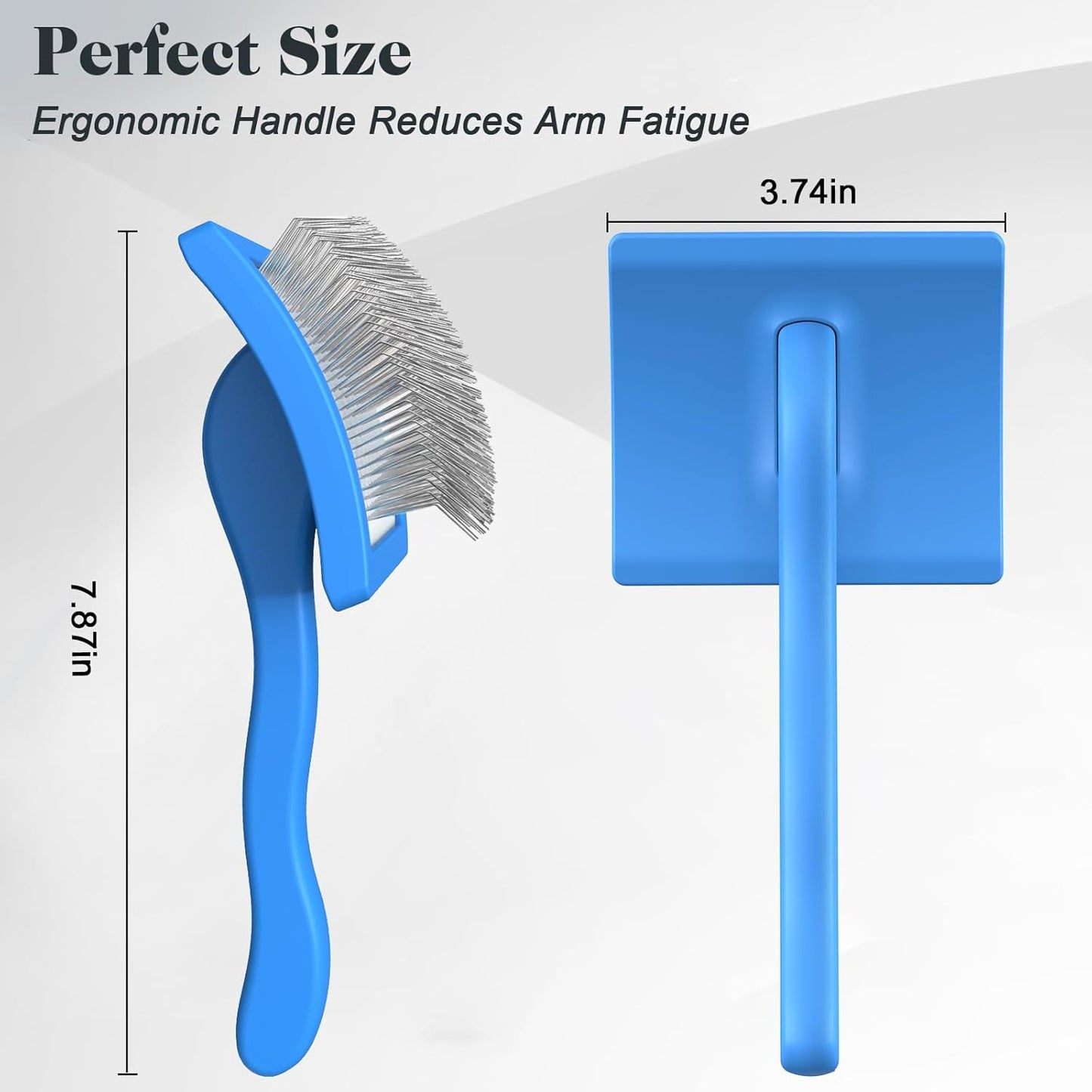 2PCS Slicker Brush for Dogs & Pet Comb,Professional Dog Grooming Brush (Goldendoodles,Poodles,Labradoodles) with Extra Long Pins to Effectively Remove Tangles, Knots and Mats (Blue)