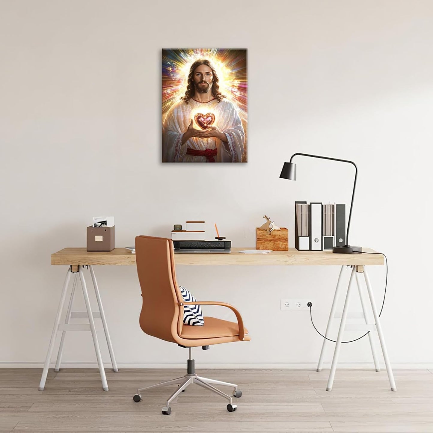 Christian Jesus Wall Art Religion Canvas Wall Decor Prints Framed Painting Jesus Pictures Gifts Artwork for Bathroom Living Dining Church 12"x16"
