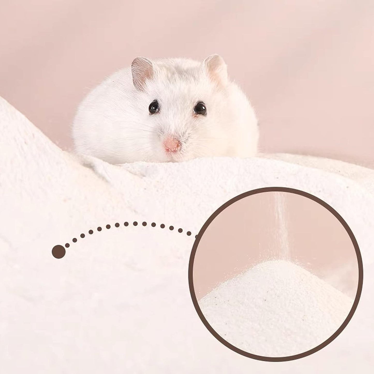 DR.DUDU Hamster Bath Sand, 6.6lb Dust Free Desert Sand or Potty Litter Sand for Hamster Chinchillas Gerbil Syrian Mice Small Animals (White)