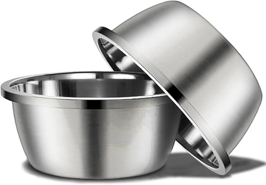 Stainless Steel Large Dog Food Bowl, 46 oz (7cup) Large Capacity Dog Water Bowl, Heavy Duty, BPA-Free for Medium and Small Dogs (2 pcs)