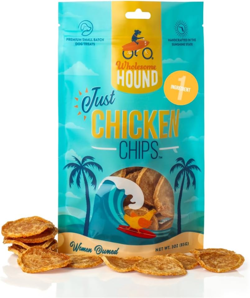 Chicken Chips – Single Ingredient Dog Treats, All Natural & Healthy Training Snacks for Small, Medium & Large Breeds, Puppies – High Protein, Made in USA 3oz