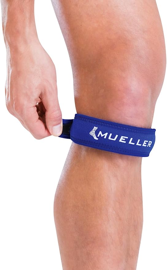 MUELLER Sports Medicine Jumper's Knee Single Strap, Knee Pain Relief Support for Men and Women, Ideal for Osgood-Schlatter's, Runner's Knee, Patellar Tendinitis, One Size