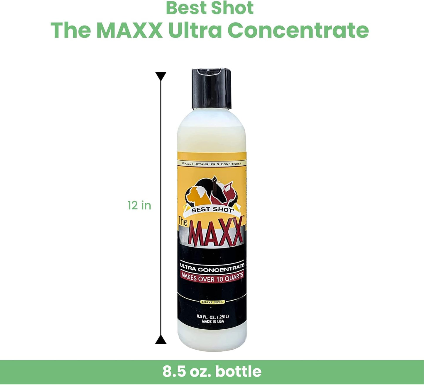 Best Shot The MAXX Ultra Concentrate Miracle Detangler and Conditioner, Moisturizing Conditioner for Pets, Hypoallergenic, 8.5 Oz.