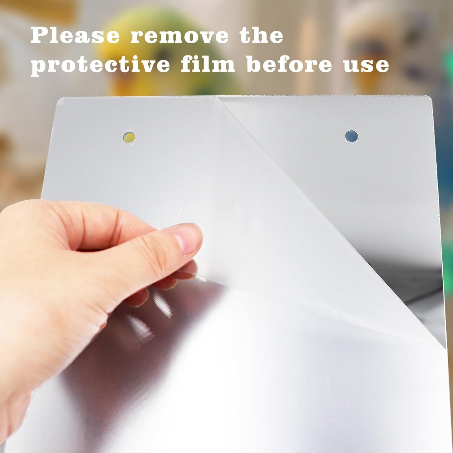 Oooct Large Bird Mirror Toy with Perch Stand, Parrot Parakeet Mirror with Bird Swing Bell Toys, Bird Cage Accessories, Suitable for Parakeet Cockatiel Conure Lovebirds - 11.8 × 7.9 Inch