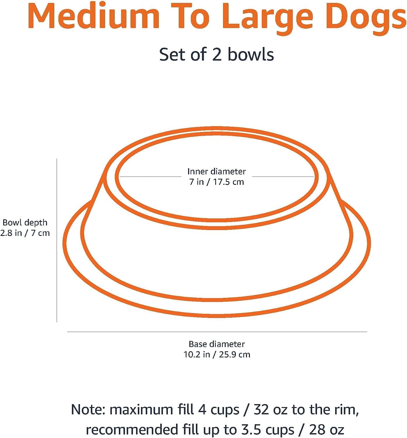 Amazon Basics Stainless Steel Dog Bowl, Single