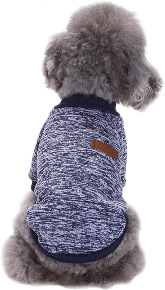 Jecikelon Dog Clothes Dogs Sweater Soft Puppies Clothing Winter Puppy Sweaters Warm Outfit for Dogs Small XXS XS Cat Apparel (X-Large, Navy Blue)