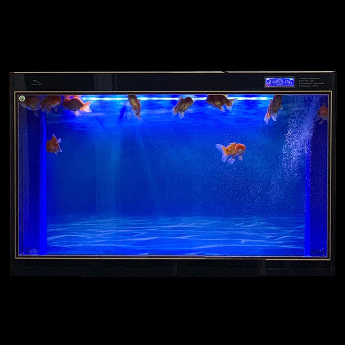 ELEBOX Aquarium Background Blue Black Fish Tank Background Picture 2 Sides Fish Backdrop for Aquarium Wallpaper 24" x 71"
