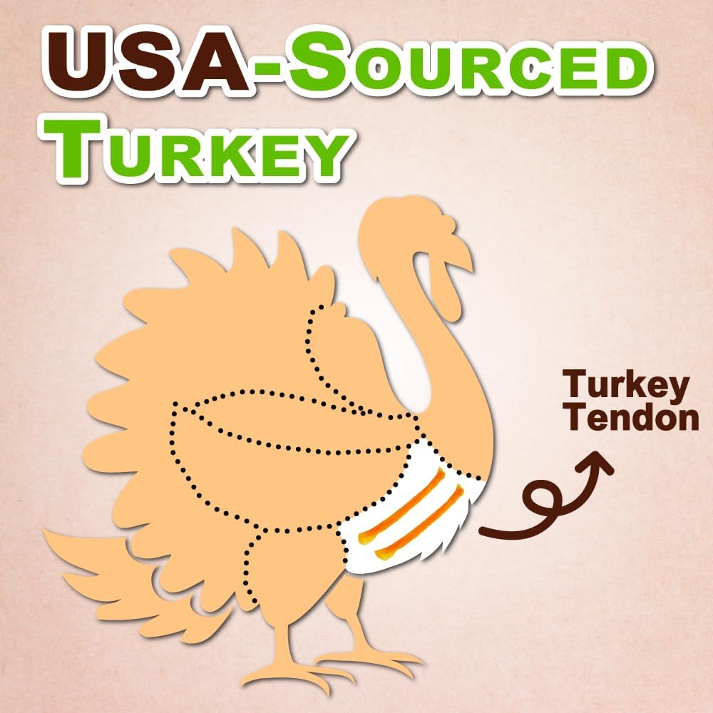 Afreschi Natural Turkey Tendon Ring (M) Pack of 2, Dog Treats for Signature Series, All Natural Human Grade Puppy Chew, USA-Sourced Turkey Tendon, Hypoallergenic, Rawhide Alternative