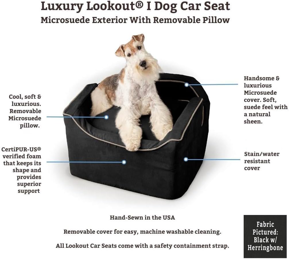 Snoozer Luxury Lookout Pet Car Seat, Small Luxury I, Anthracite/Black