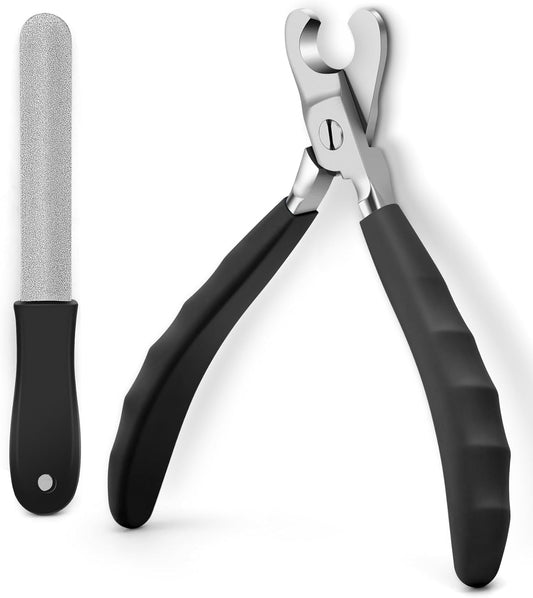 Heavy Duty Dog Nail Clippers -【Cuts Thick Nails Like Butter】【Upgraded Large Opening】 Professional Toenail Trimmer Razor Sharp Blade for Medium to Giant Breed (Black)