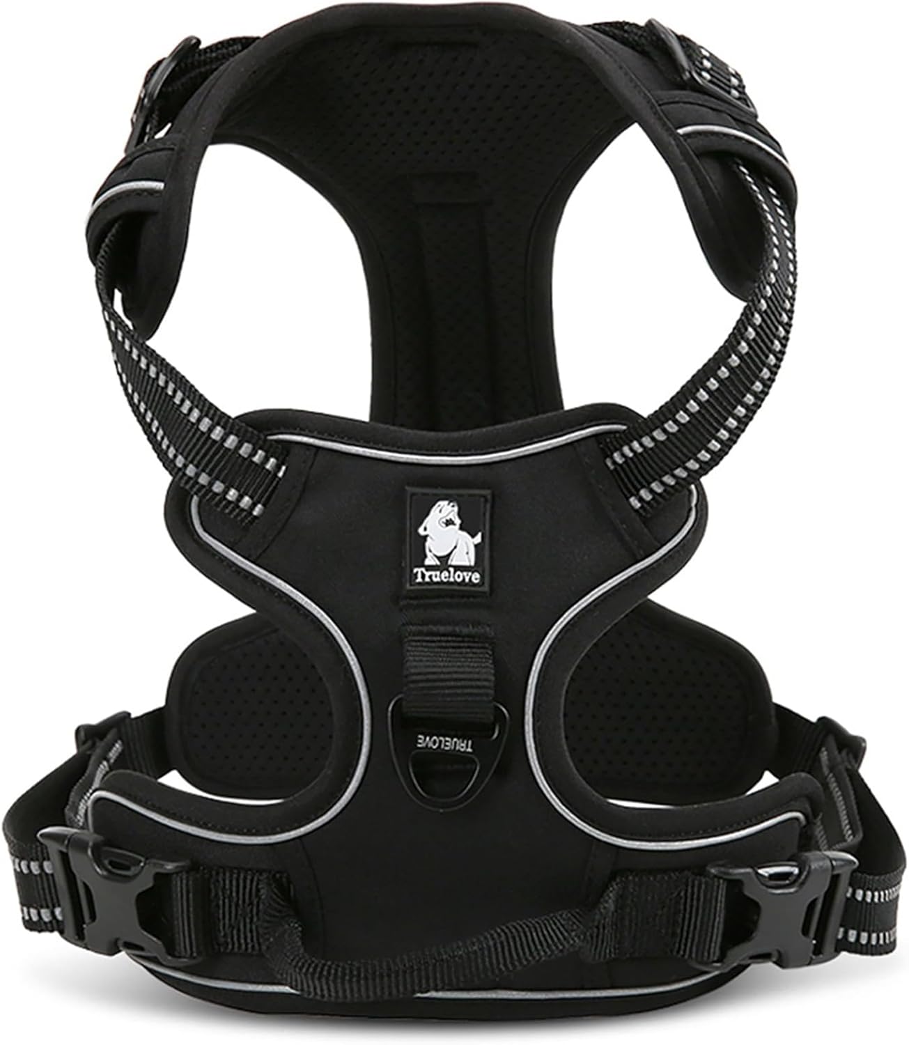 TRUE LOVE Truelove Adjustable No-Pull Dog Harness Reflective Pup Vest Harnesses Comfortable Control Brilliant Colors TLH5651(Black,XL)