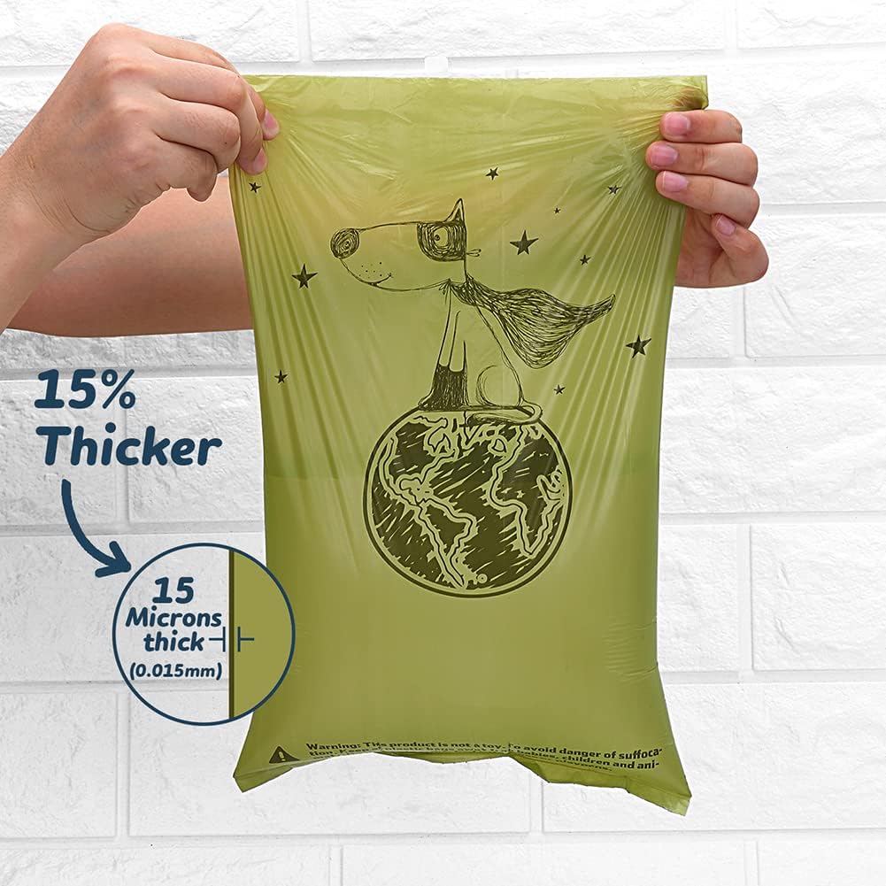 Ley's Dog Poop Bags 360 Count, Biodegradable Poop bags Extra Thick Strong, Eco-Friendly Dog Waste Bag, Doggie Bag Refill Rolls with Dispenser