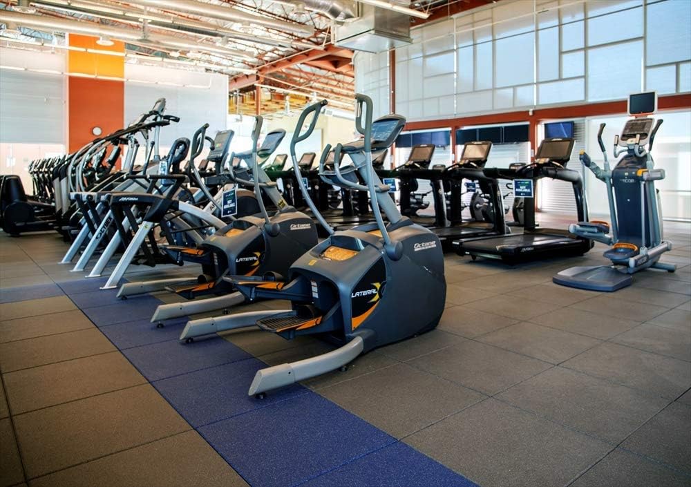 American Floor Mats - 1 Inch Thick Colorful Gym Tiles - Superior Shock Absorbing - 35% Green/Grey/White - 2' x 2' Single Tile (Covers 4 Sq Ft)