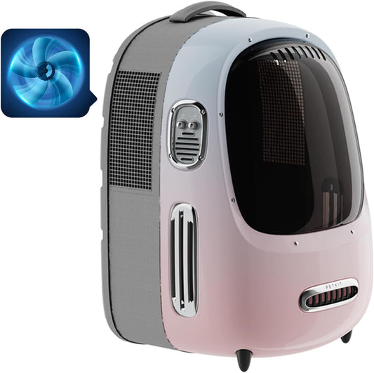 PETKIT Cat Backpack Carrier with Inbuilt Fan & Light, Airline-Approved Pet Backpack Bubble for Kitty Small Dog, Detachable Dog Backpack with Padded Strap for Travel, Hiking, Walking & Outdoor