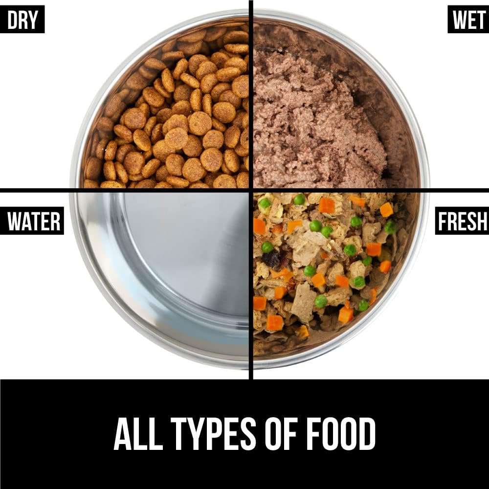 GORILLA GRIP Set of 2 Dog Bowls, Holds 8 Cups (64 fl oz), Heavy Duty Metal Food and Water Bowl for Feeding Dogs and Cats, Dishwasher Safe, Rust Resistant Stainless Steel, BPA Free Rubber Base, Lt Pink