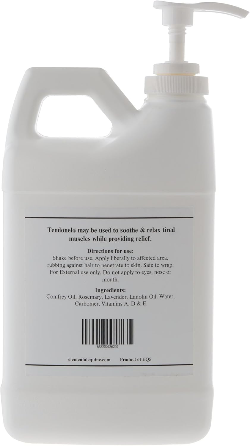 Elemental Equine Tendonel 64oz Liniment Rub for Horses - Soothe and Relax Tired Muscles While Providing Relief and Reduced Stiffness