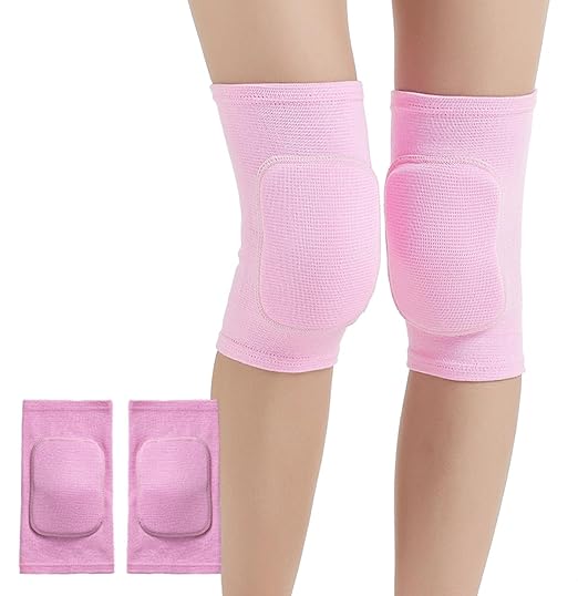 Knee Pads for Women Men, Dance Knee Pads Wrestling Knee Pads Basketball Knee Pads Volleyball Knee Pads for Women, Knee Protector Soft Knee Pads for Work (Pink, Medium)