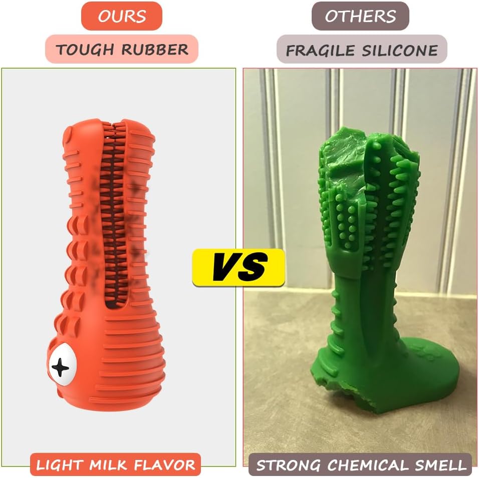 Dog Toys for Aggressive Chewers Large Medium Breed, Indestructible Dog Toothbrush Chew Toys, Squeaky Interactive Tough Extremely Durable, Dogs Toys to Keep Them Busy