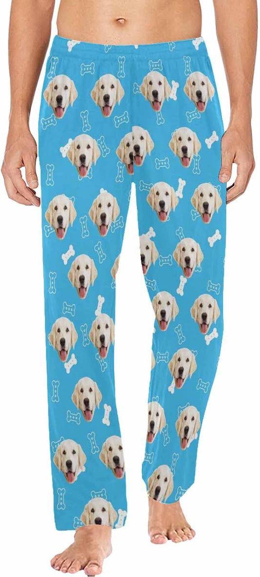 MyPupSocks Customized Face Pajamas Pants Photo Pajama Bottoms for Men S-XXL
