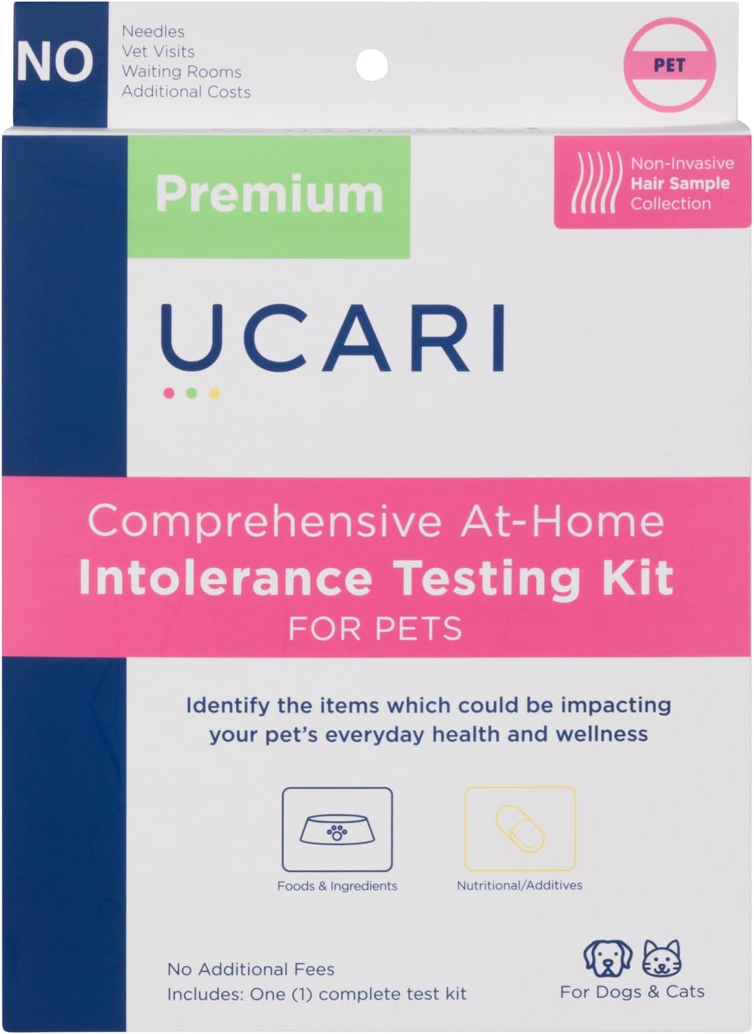 UCARI Pet Sensitivity Test | Screens for 750+ Intolerances | Food & Nutritional Analysis | Painless Home Test Hair Sample Method | Results in 48 Hours | Cats & Dogs