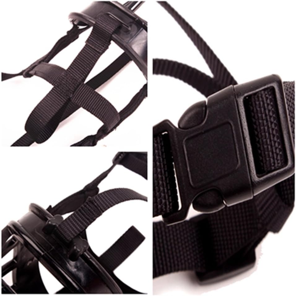 Basket Dog Muzzles-Soft Adjustable Breathable Mask Anti Biting Chewing Barking Training Dog Muzzle for Small Medium Large Dogs (Black, 6: Snout 15-17")
