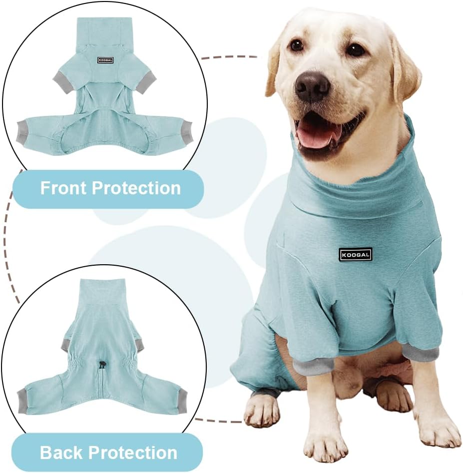 Dog Pyjamas PJS Sweater Clothes and Home Clothing Suitable for Medium to Large Breeds of Dogs, Dog Neutering Suits, Extra-Large Stretch Fabric, Four-Legged Clothes(Thin Blue, 5XL)
