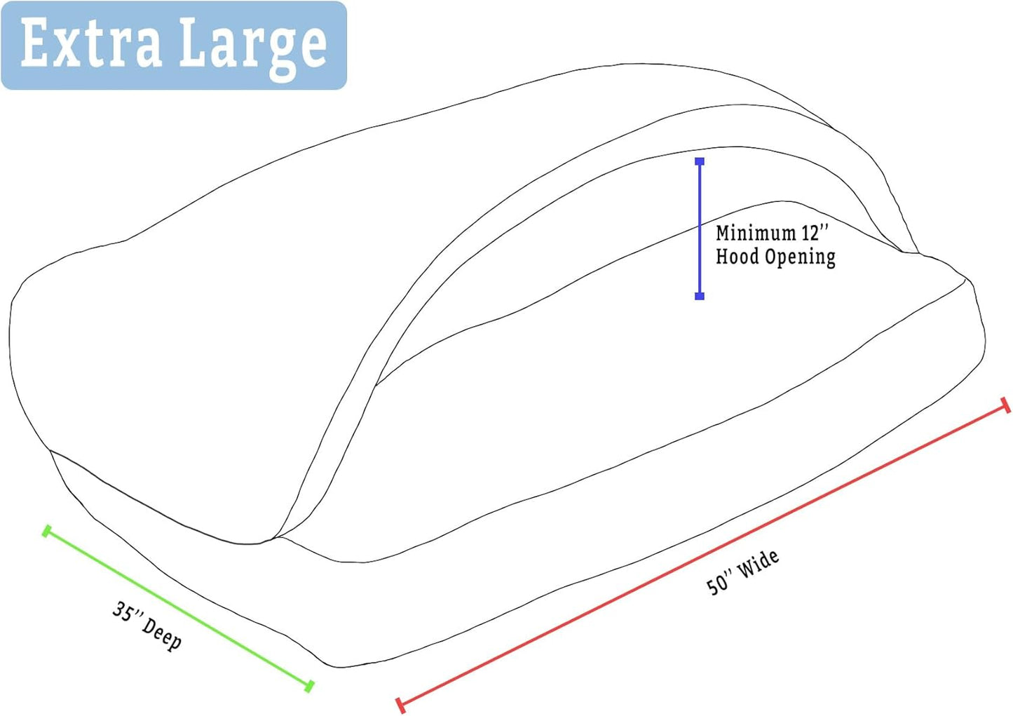 Snoozer Pet Products Luxury Rectangle Cozy Cave, Wag Collection, Extra Large, Ramey Oxford