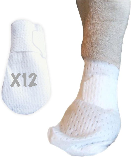 Medimitt Paw Bandages for Dogs, Cats and Pets – Stretchy Medical Booties, First Aid for Paws – Non Slip, Non Adhesive, Breathable, Disposable, Washable, Adjustable Strap,12 Pack (Medium)