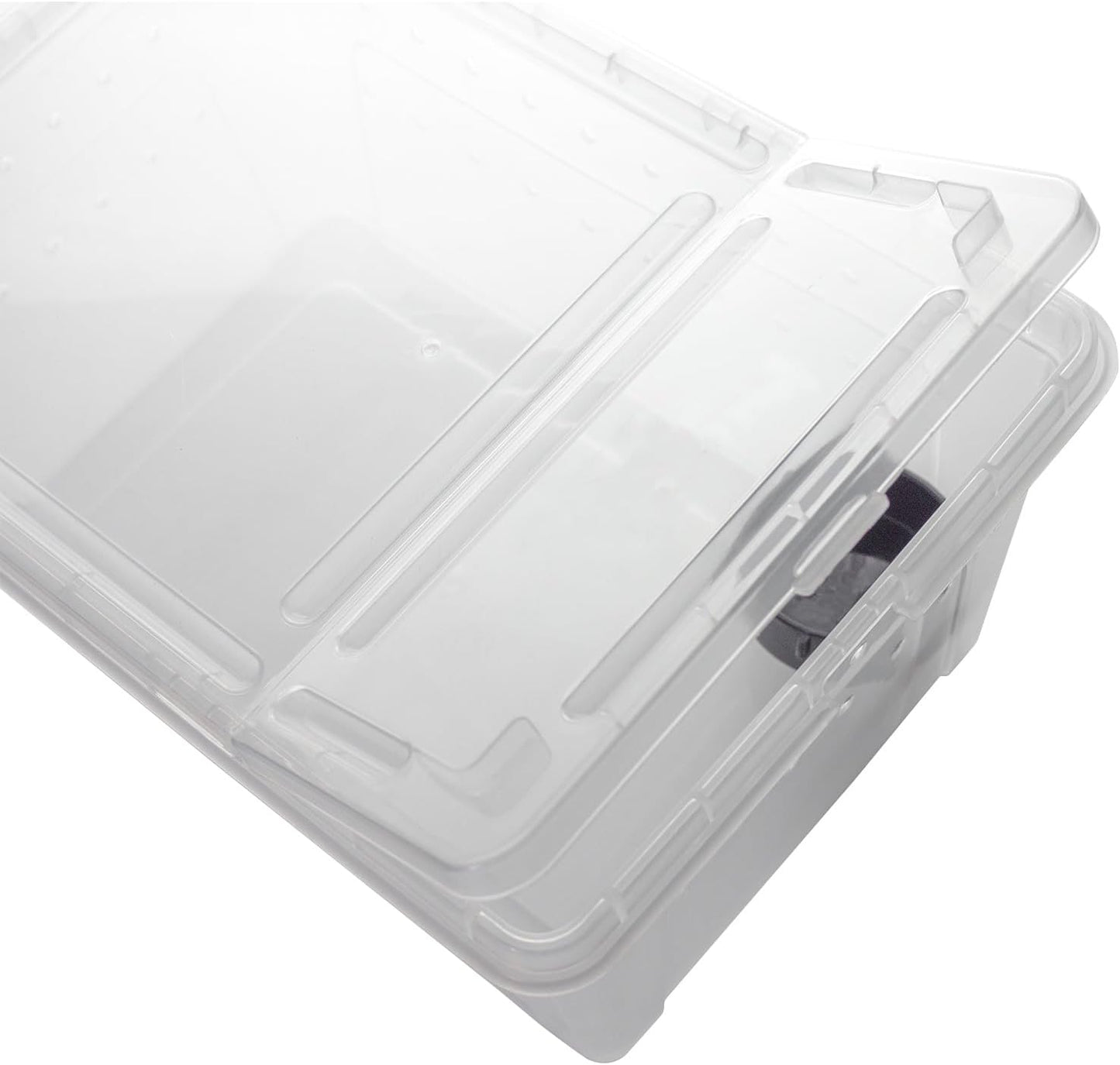 OMEM Portable Reptile Terrarium Habitat for Mini Pet Houses Breathable Holes Stackable Container (2PCS-L)