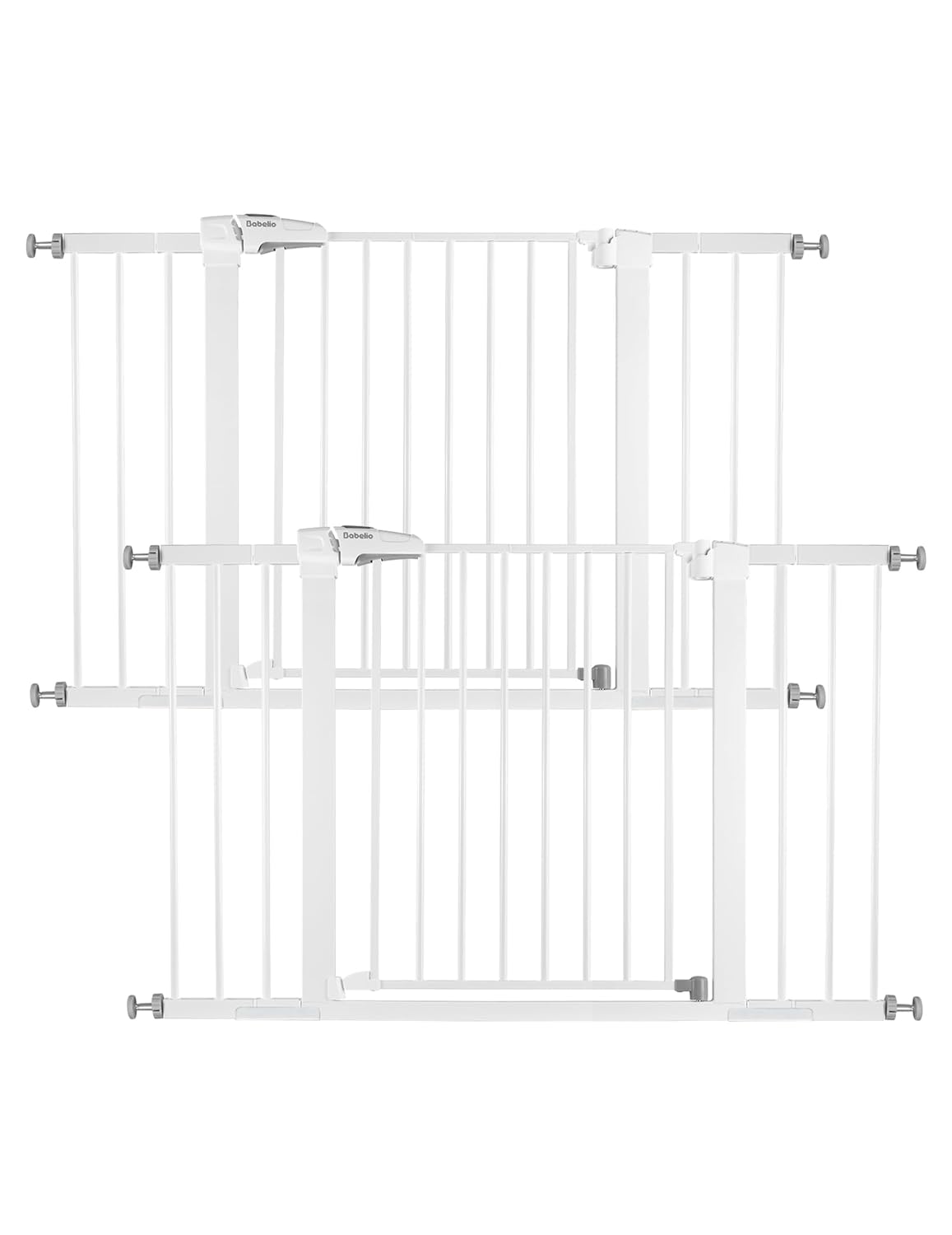 Babelio Baby Gate, 29-48 Inch Auto Close Pet Gate, Easy Install Pressure-Mounted Safety Gate, Extra Wide Pet Gate for Stairs and Doorways, 2 Pack White