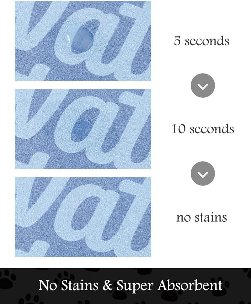 Pet Feeding Mat-Absorbent Dog Mat for Food and Water Bowl-No Stains Quick Dry Water Dispenser Mat-Dog Accessories Pet Supplies-Bowl for Messy Drinkers（Words,17"x34"