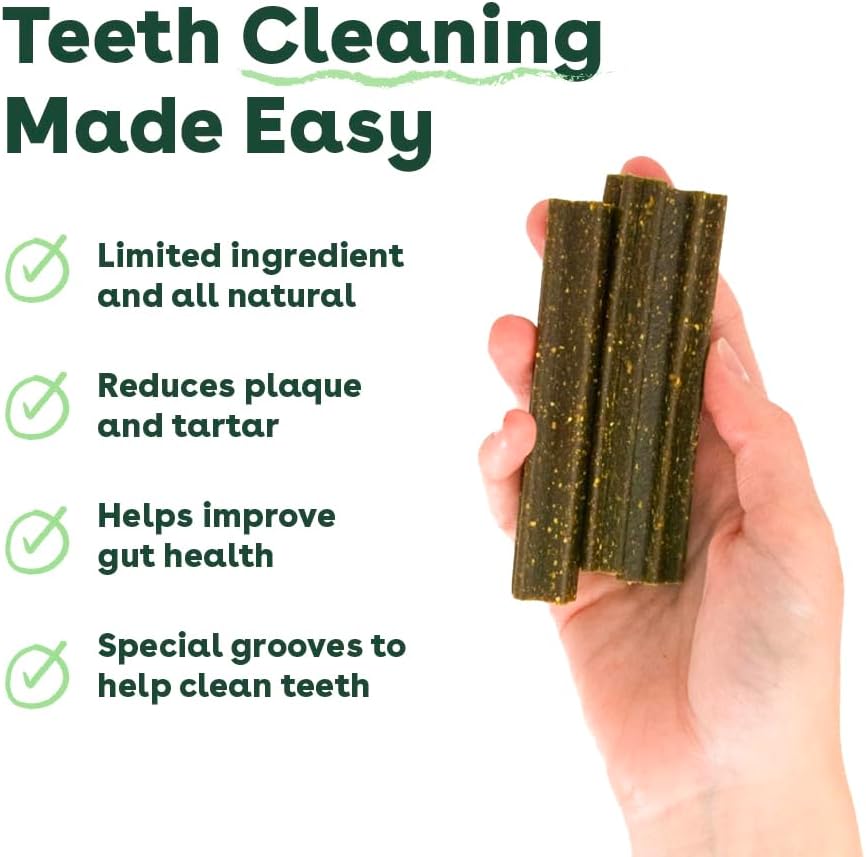 Pupford Dental Chews for Dogs, All-Natural 4-Inch Sticks for Plaque, Tartar & Bad Breath, Grooved Texture, Limited Ingredients, Made in USA (14 Count)