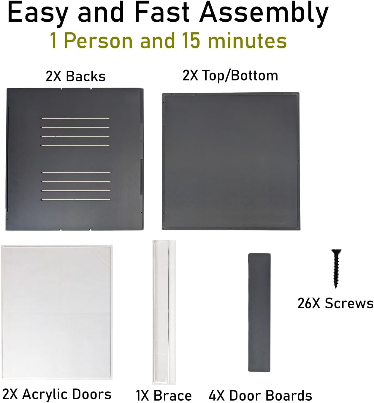 Premium PVC Reptile Enclosure, 40 Gallon, Easy Assembly, Moisture-Proof, Heat Retention, Sliding Doors, Ventilation, Bio-Active Setups, Non-Reflective Black Finish, Made in USA (Clear Brace)