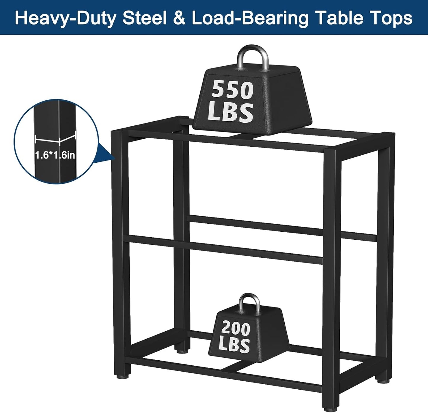 20-29 Gallon Aquarium Stand with Power Outlet & 2 Storage Drawers, Heavy Duty Metal Frame Fish Tank Stand with Waterproof Mat, 30.7" L*15.7" W Tabletop, 550LBS Capacity, Black