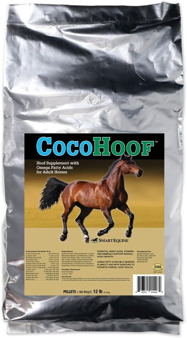 Uckele by SmartEquine CocoHoof | Hoof Supplements for Horses | Biotin for Horses Hooves | Horse Vitamins and Minerals Supplement | Provides Amino Acids, Fatty Acids and Vitamins | 12 LB