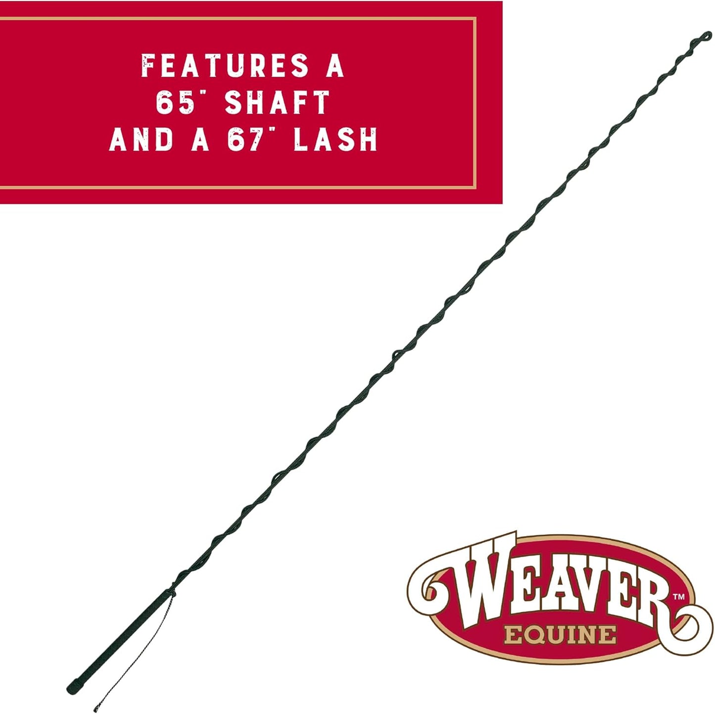 Weaver EquineWeaver Leather Stock Whip with Rubber Handle and 10" Popper, Green/White