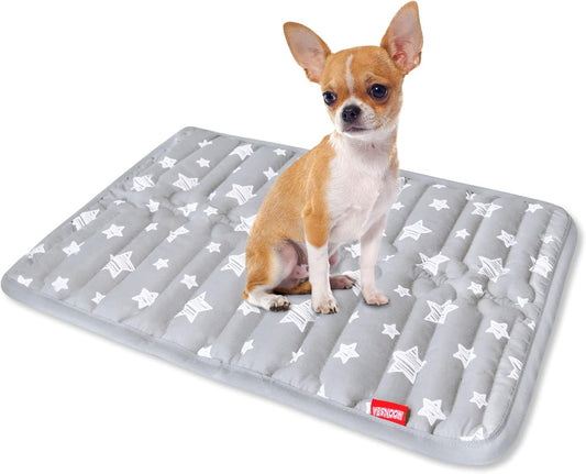 Dog Crate Mat (21" X 14"), Soft Dog Bed Mat with Cute Prints, Personalized Crate Pad, Anti-Slip Bottom, Machine Washable Kennel Pad