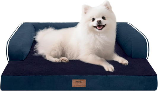 Small Dog Bed Orthopedic Washable Cat Bed Memory Foam Couch Sofa Comfy Pet Beds with Waterproof Removable Cover & Non-Slip Bottom